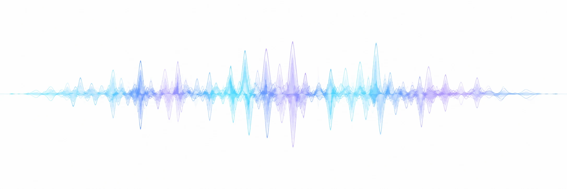 A blue-to-violet audio waveform